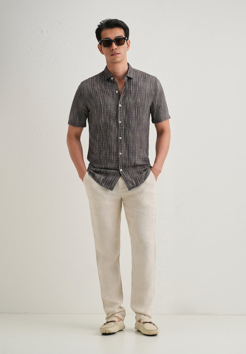 Faded Stripe Pink Print Shirt