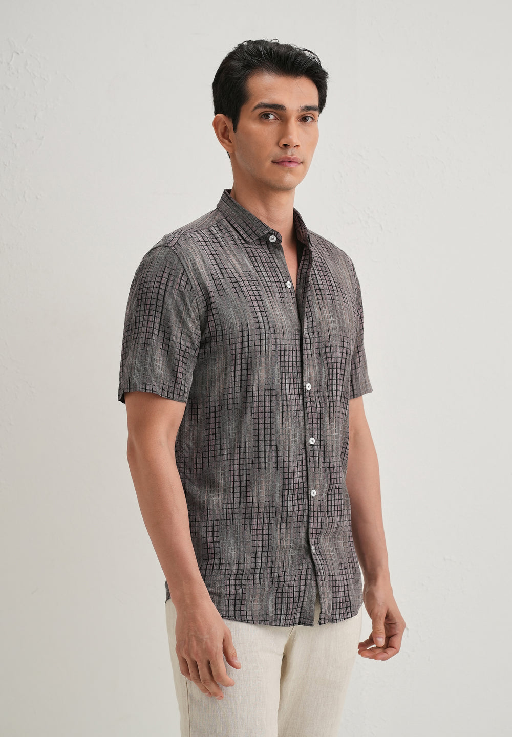 Faded Stripe Pink Print Shirt