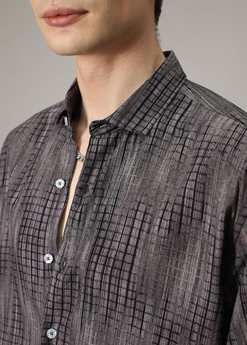 Faded Stripe Print Shirt