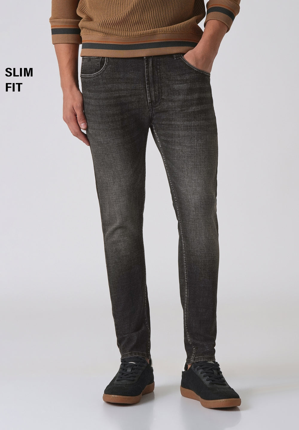 Faded Black Slim Fit Denim