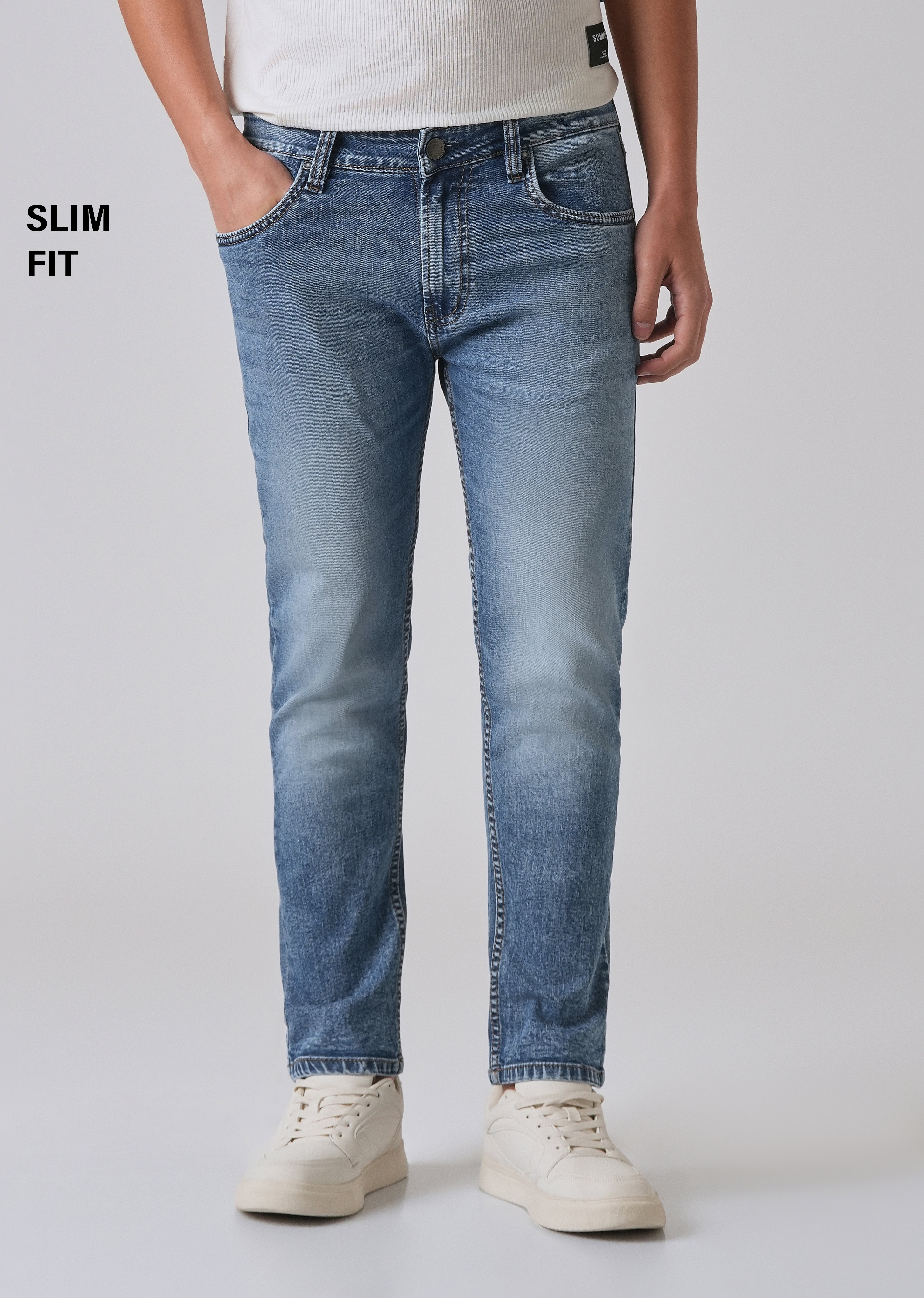 Faded Blue Slim fit Jeans