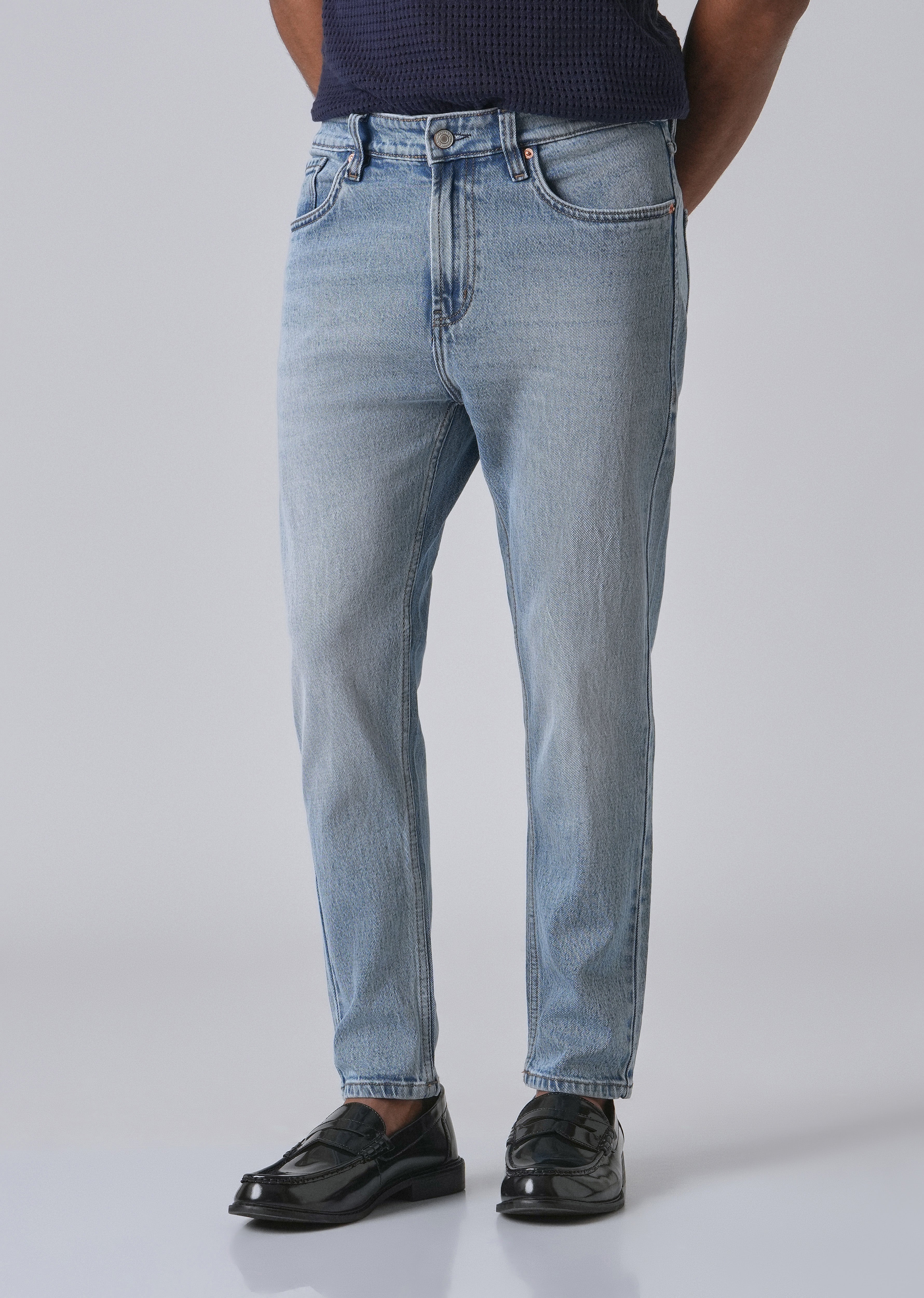 Faded Light Blue Carrot Fit Denim