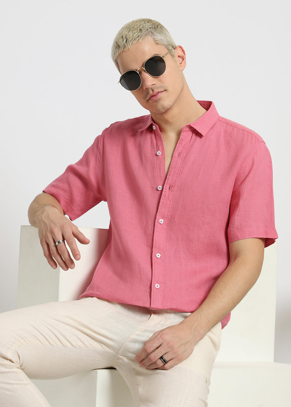 Fandango Pink Pure Irish Linen Shirt