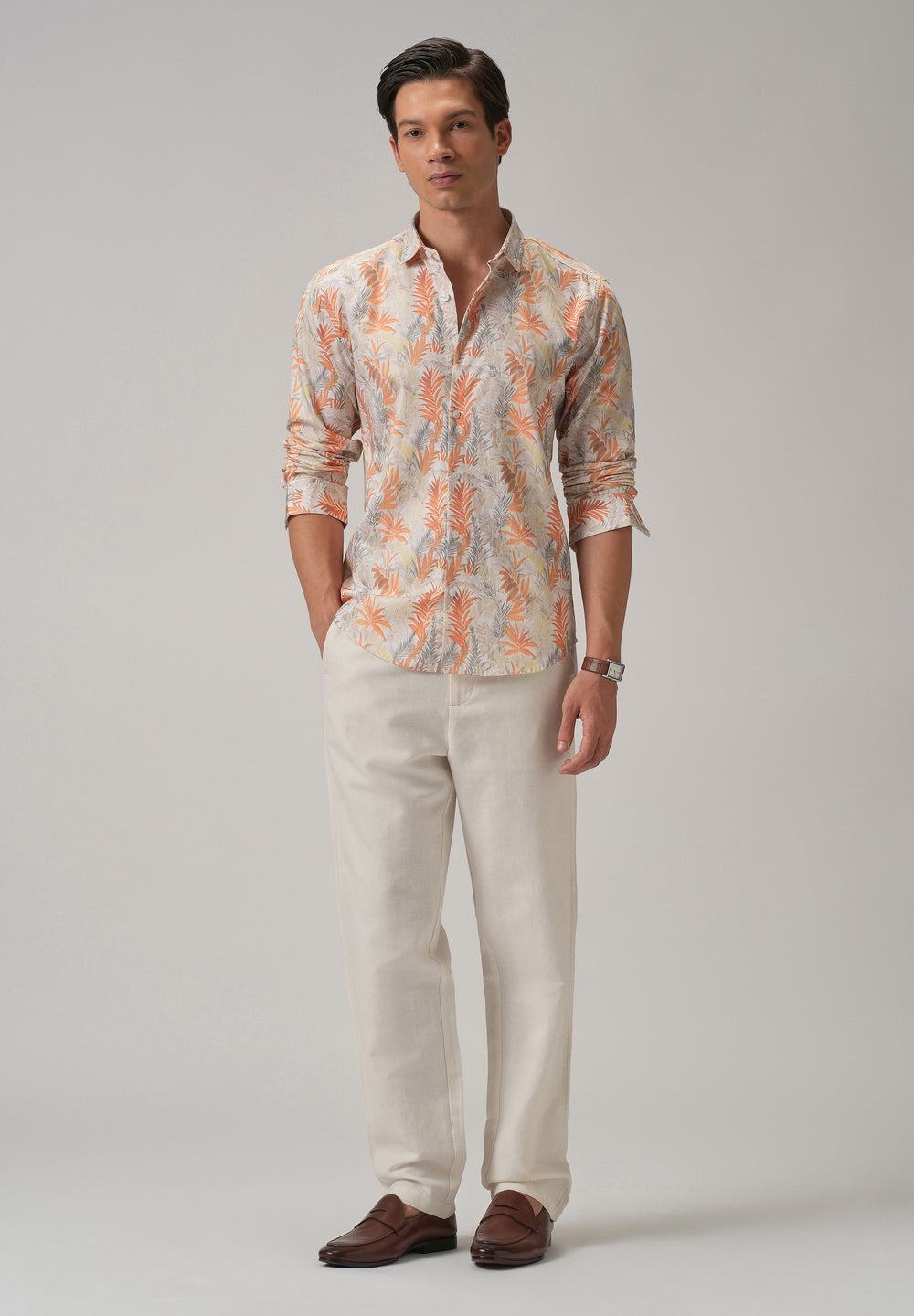 Feather Floral Printed Shirt