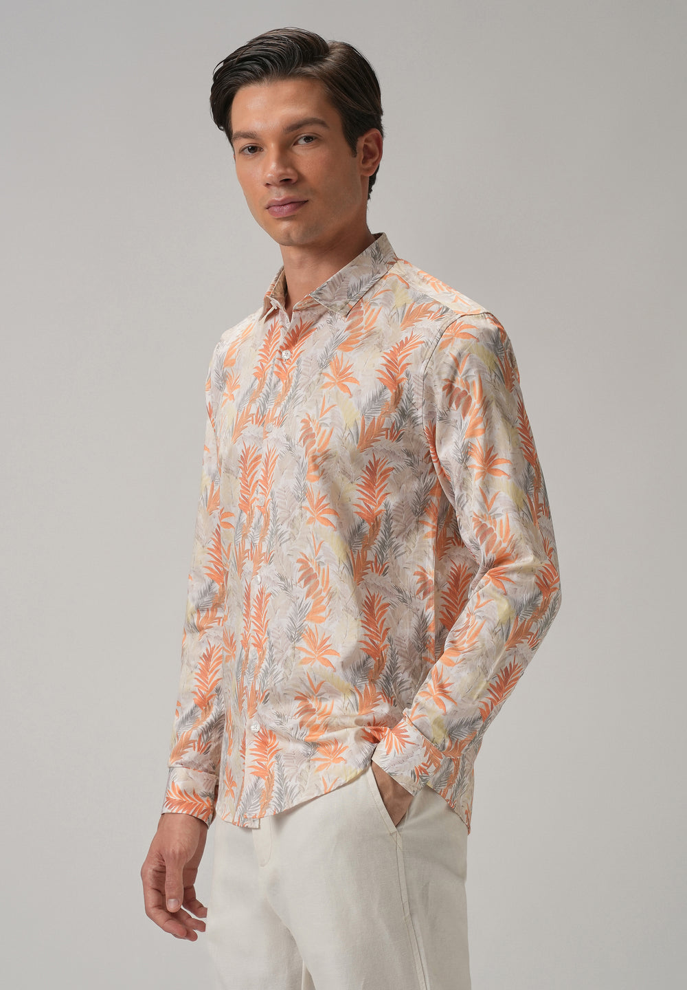 Feather Floral Printed Shirt