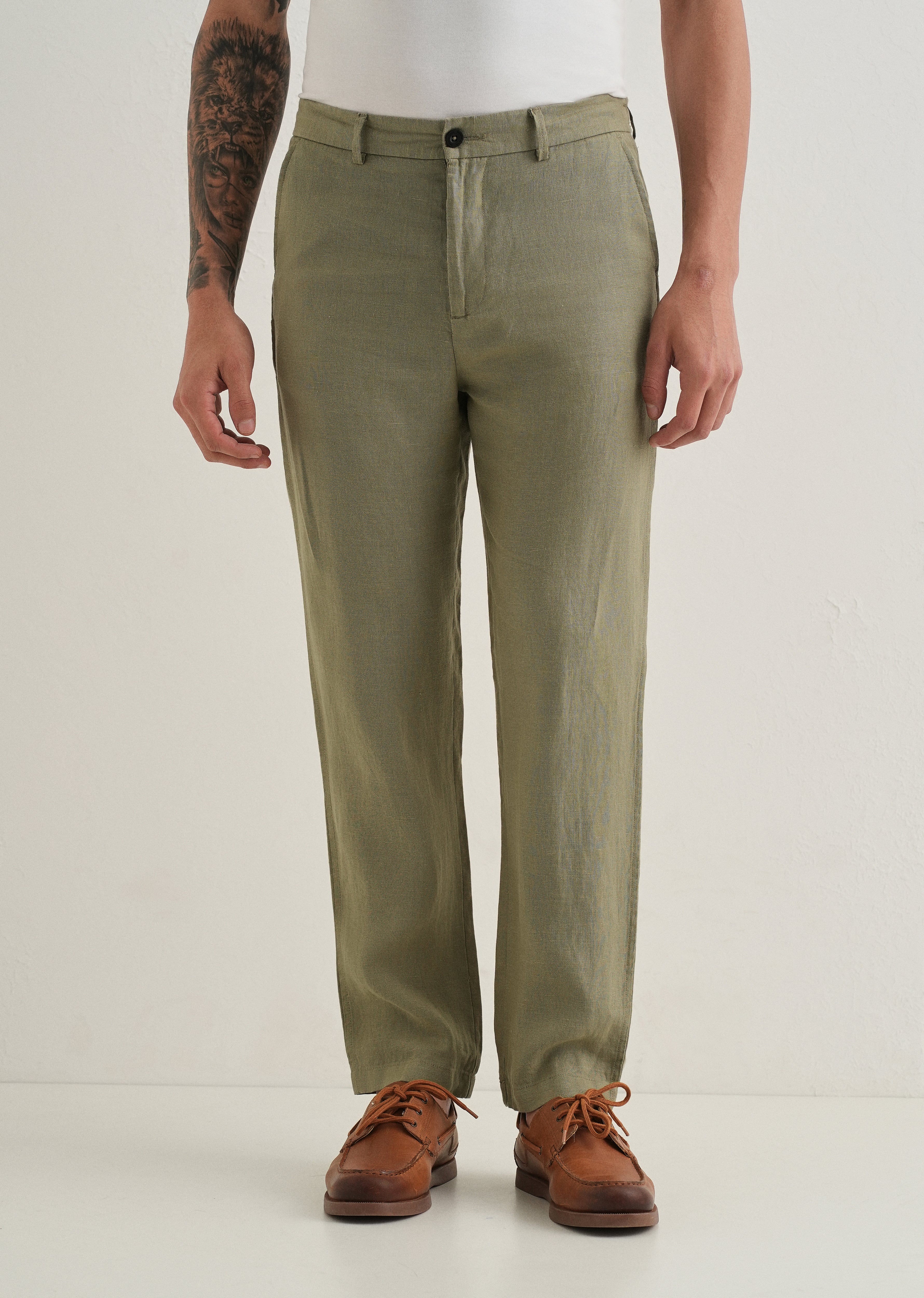 Fern Green Linen Pant