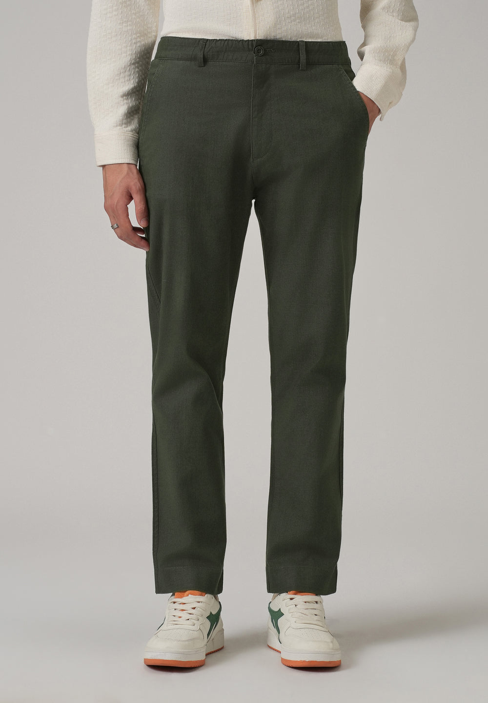 Fern Green Cotton Trouser