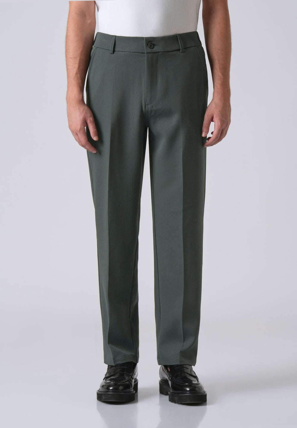 Fern Green Relaxed Fit Trousers