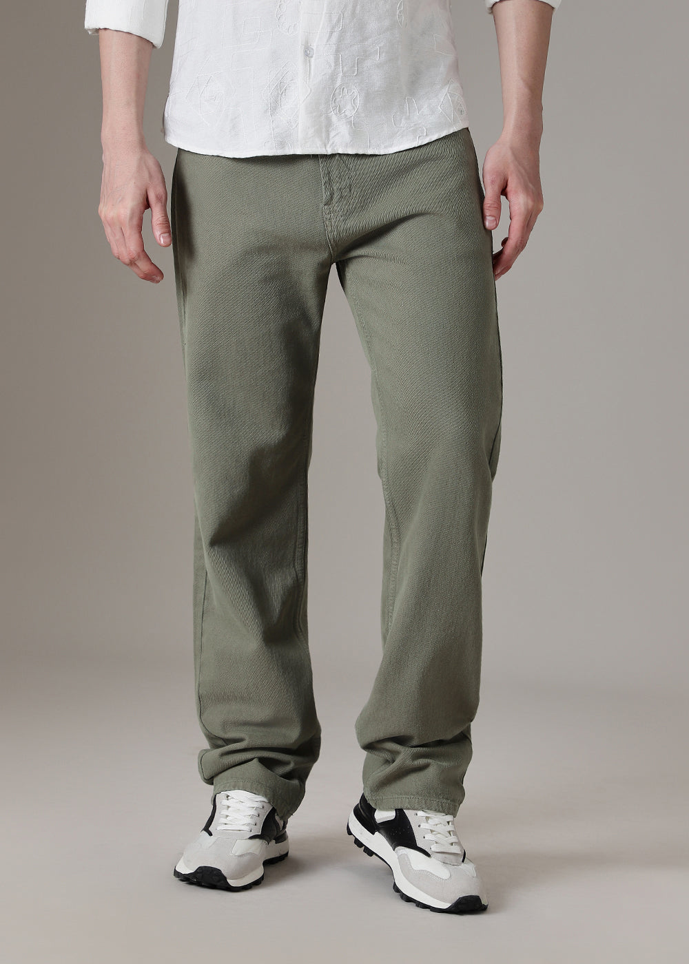 Fern Green Straight Fit Denim