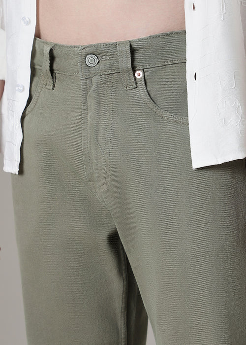 Fern Green Straight Fit Denim