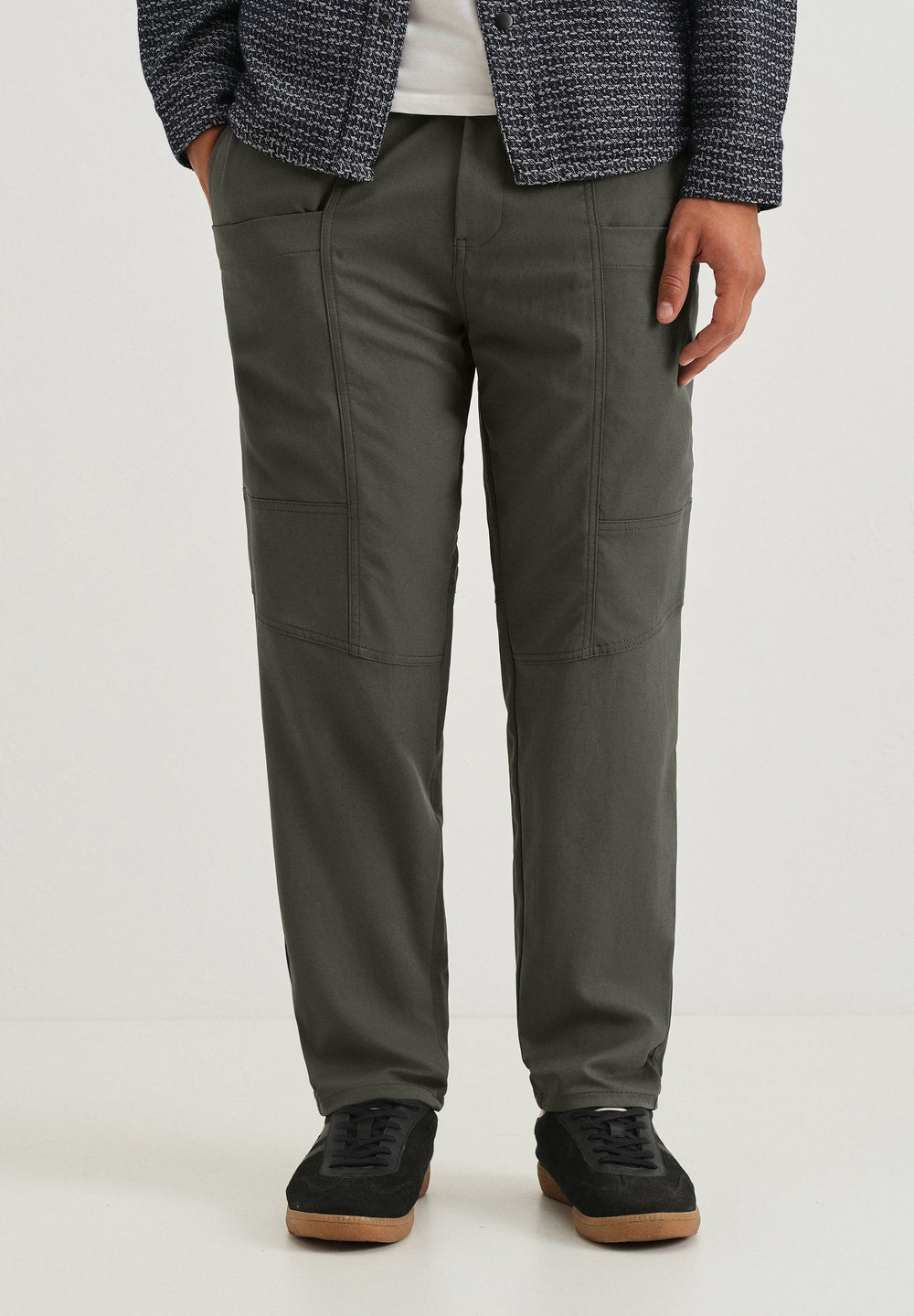 Fern Green Drawstring Panel Cargo Pant