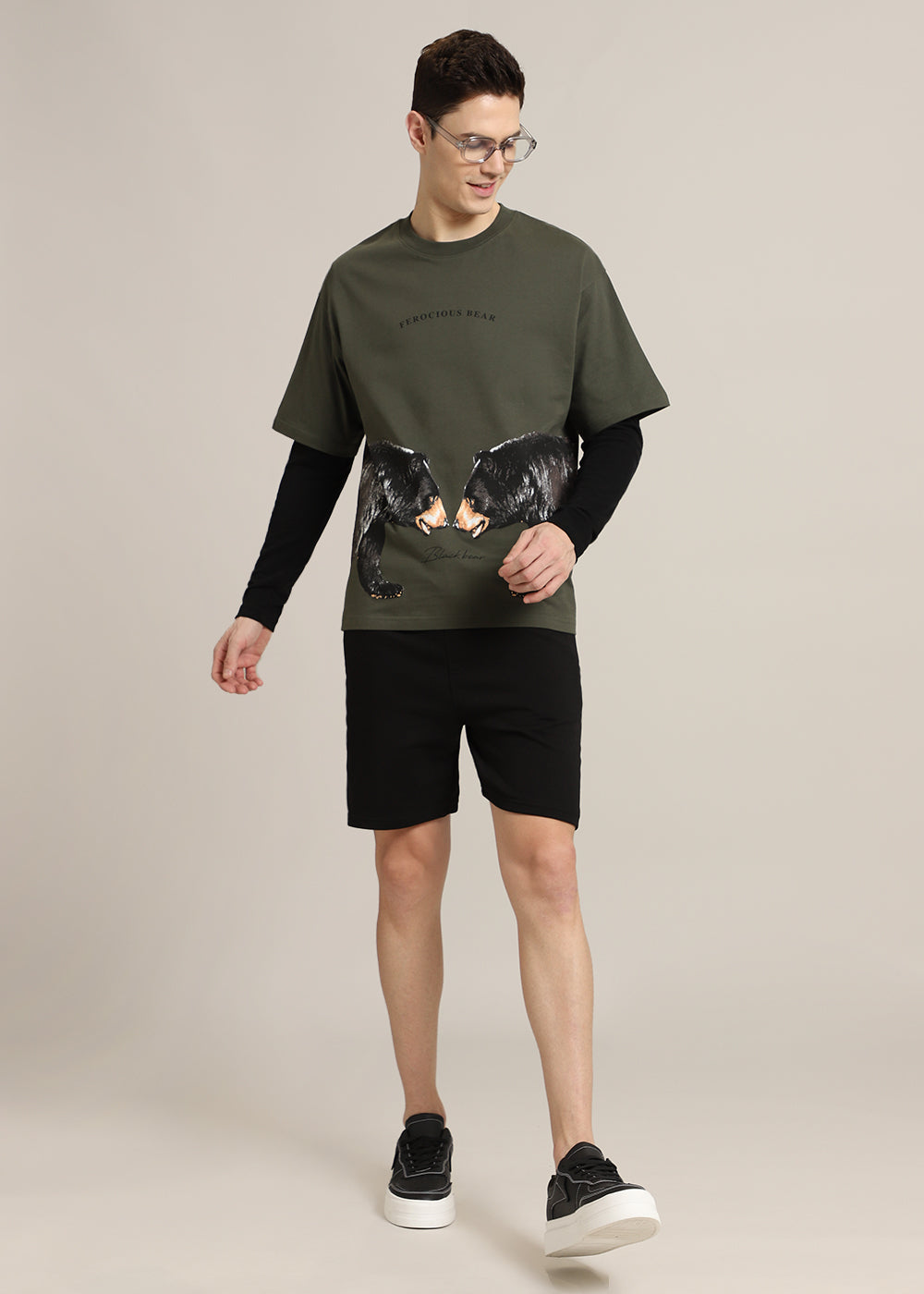 Ferocious Olive Oversized T-Shirt