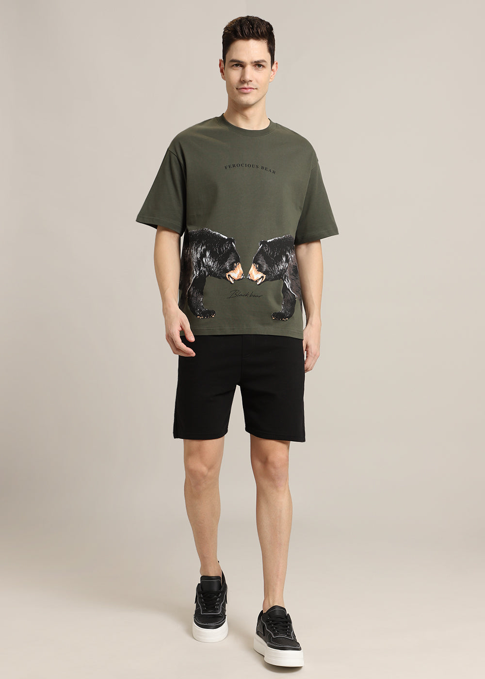 Ferocious Olive Oversized T-Shirt