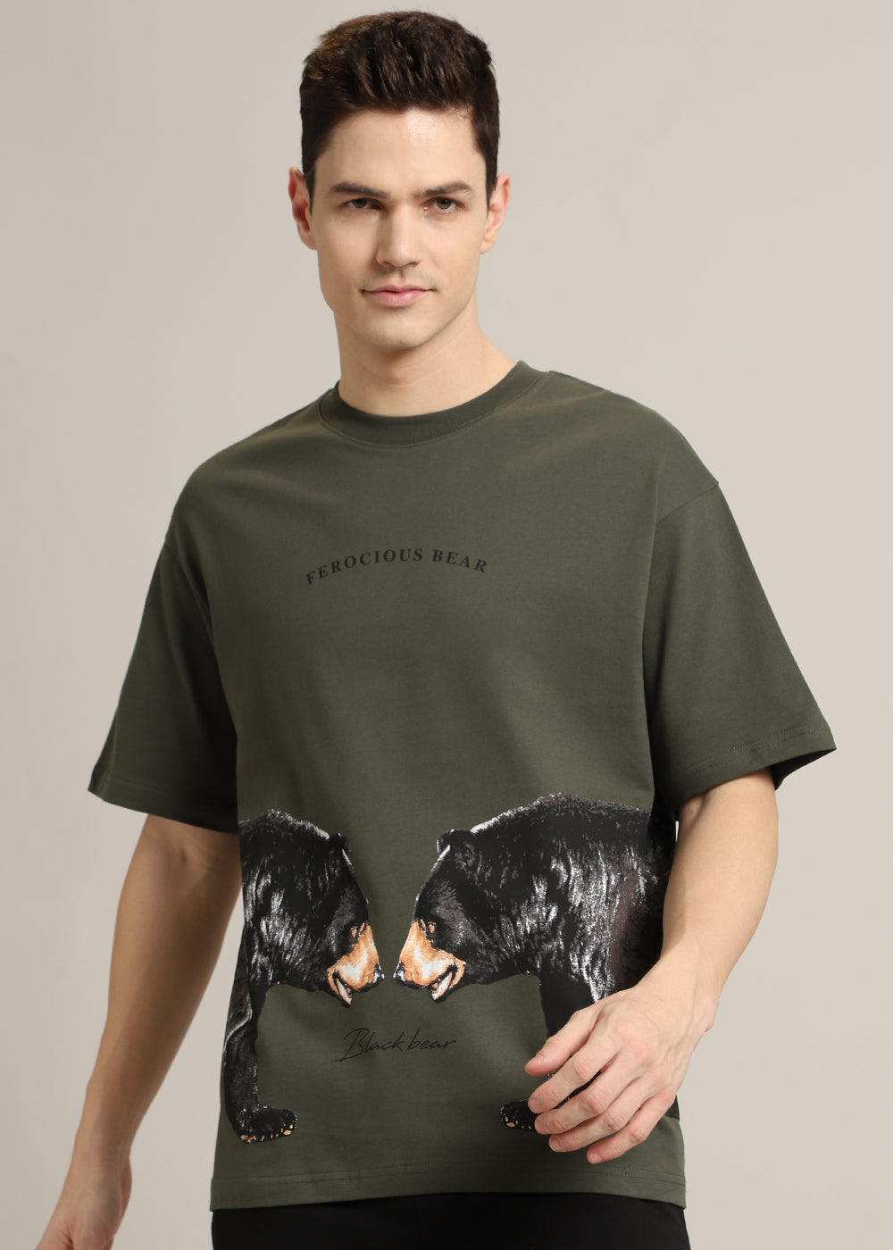 Ferocious Olive Oversized T-Shirt