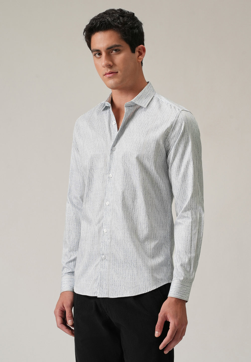 Fine Line Stripe Print Shirt