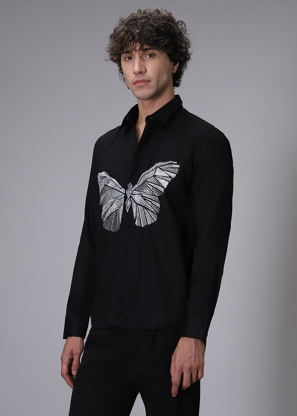 Flappers Black Designer Shirt