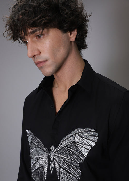 Flappers Black Designer Shirt