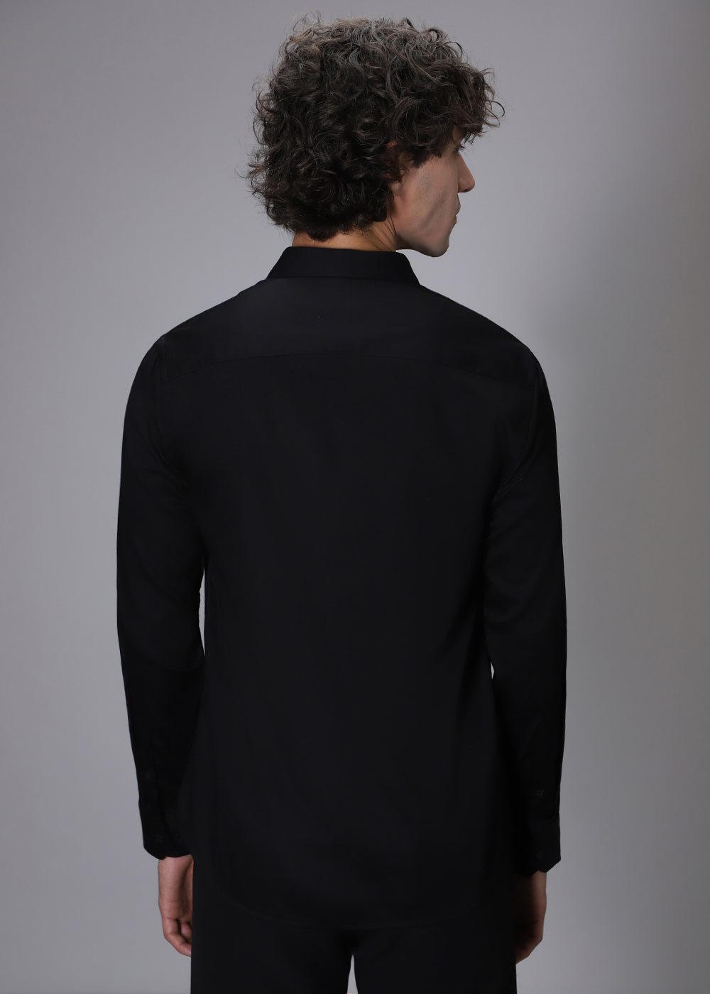 Flecked Sequenced Black Shirt