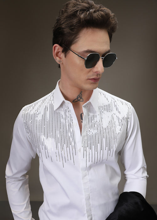 Flecked Sequenced Designer Shirt