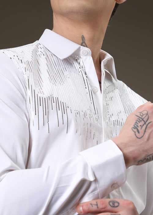 Flecked Sequenced Designer Shirt