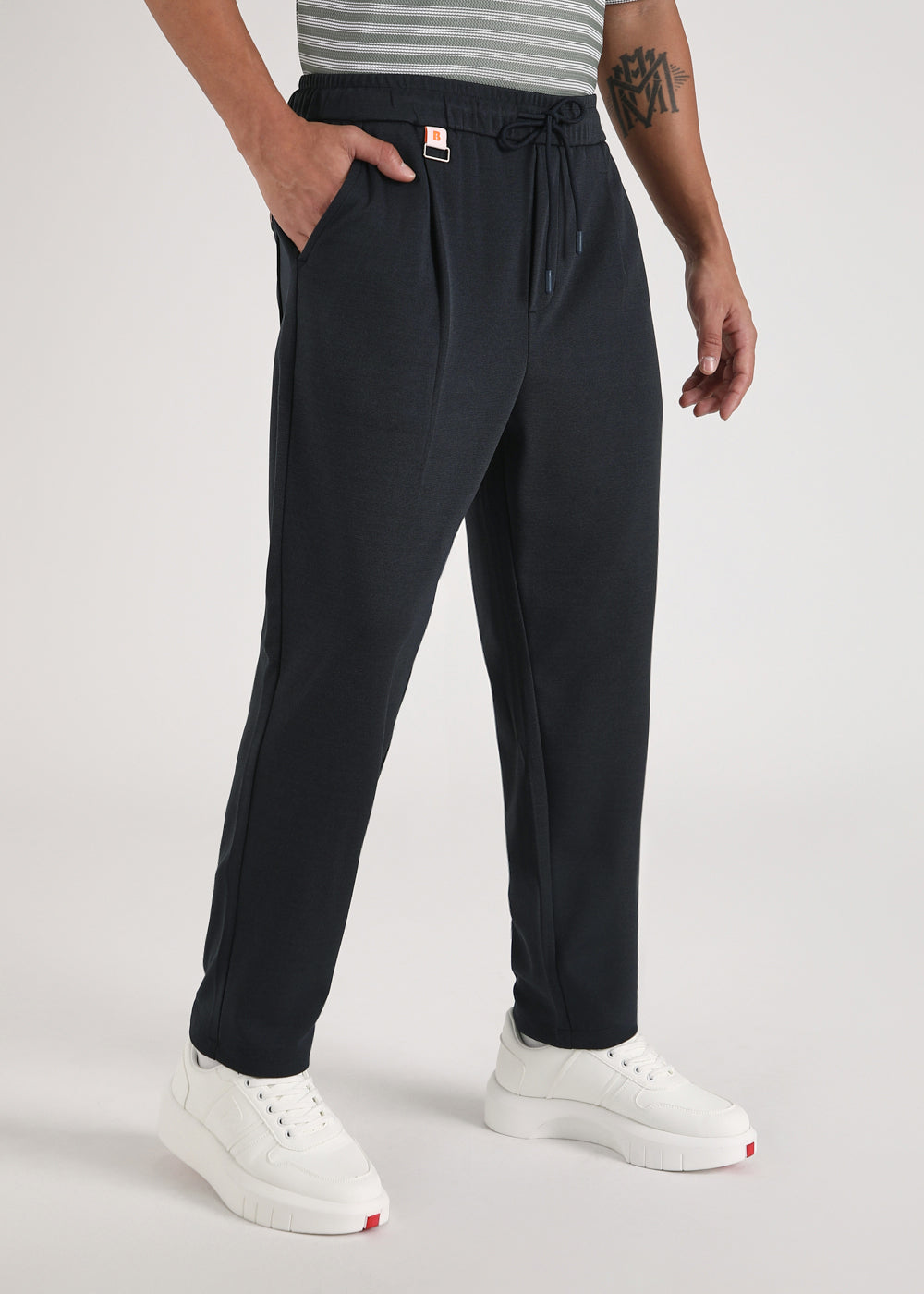 Flexi Dark Blue Korean Trousers