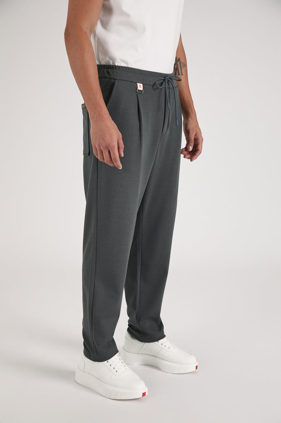 Flexi Dark Grey Korean Trousers