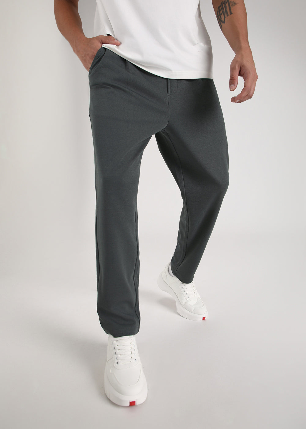 Flexi Dark Grey Korean Trousers