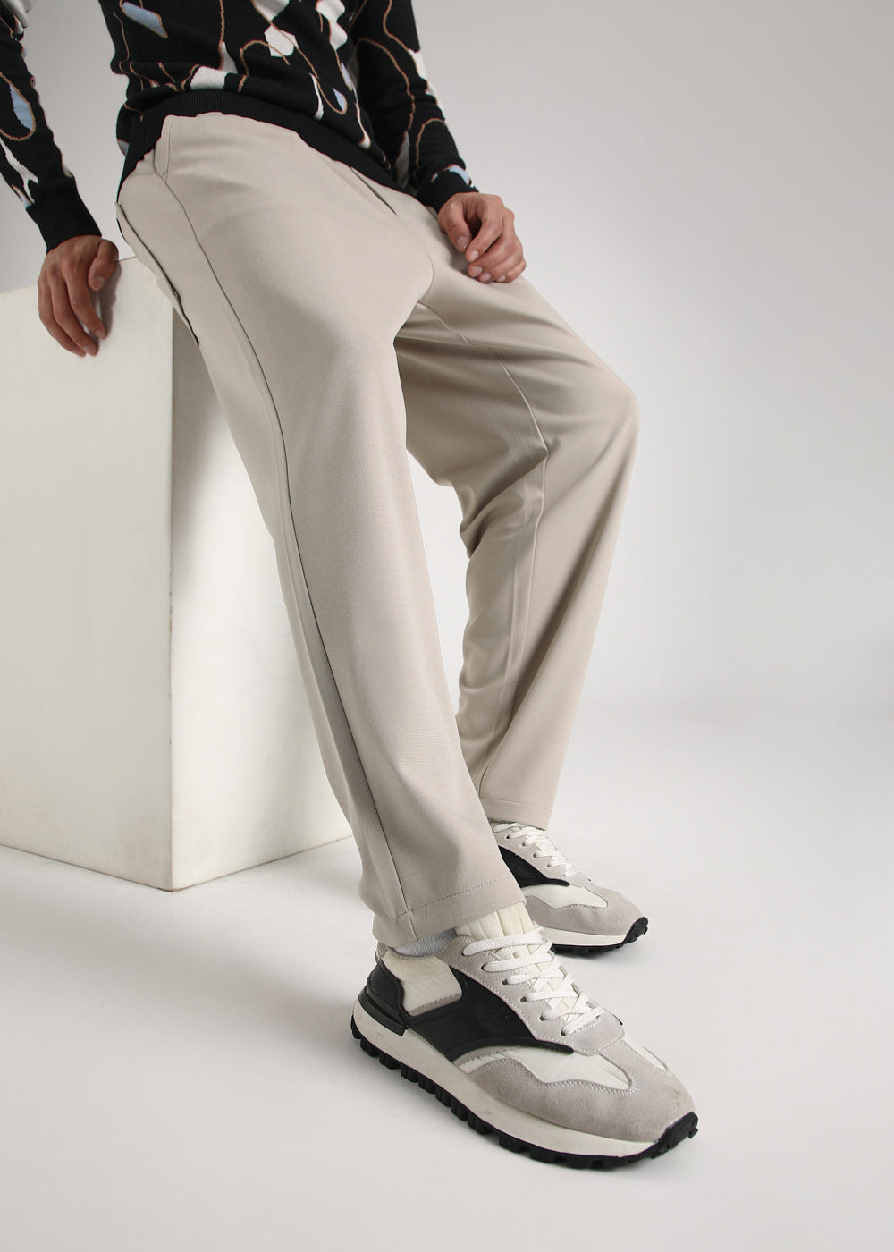 Flexi Sand Beige Korean Trousers