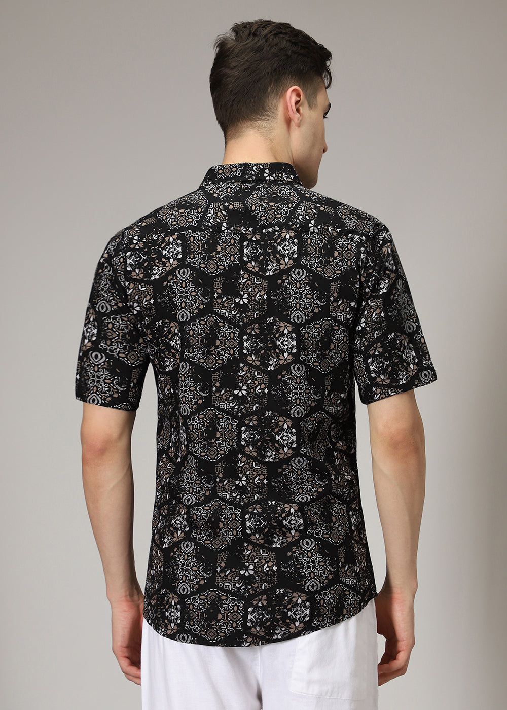 Flora Geo Black Print Shirt