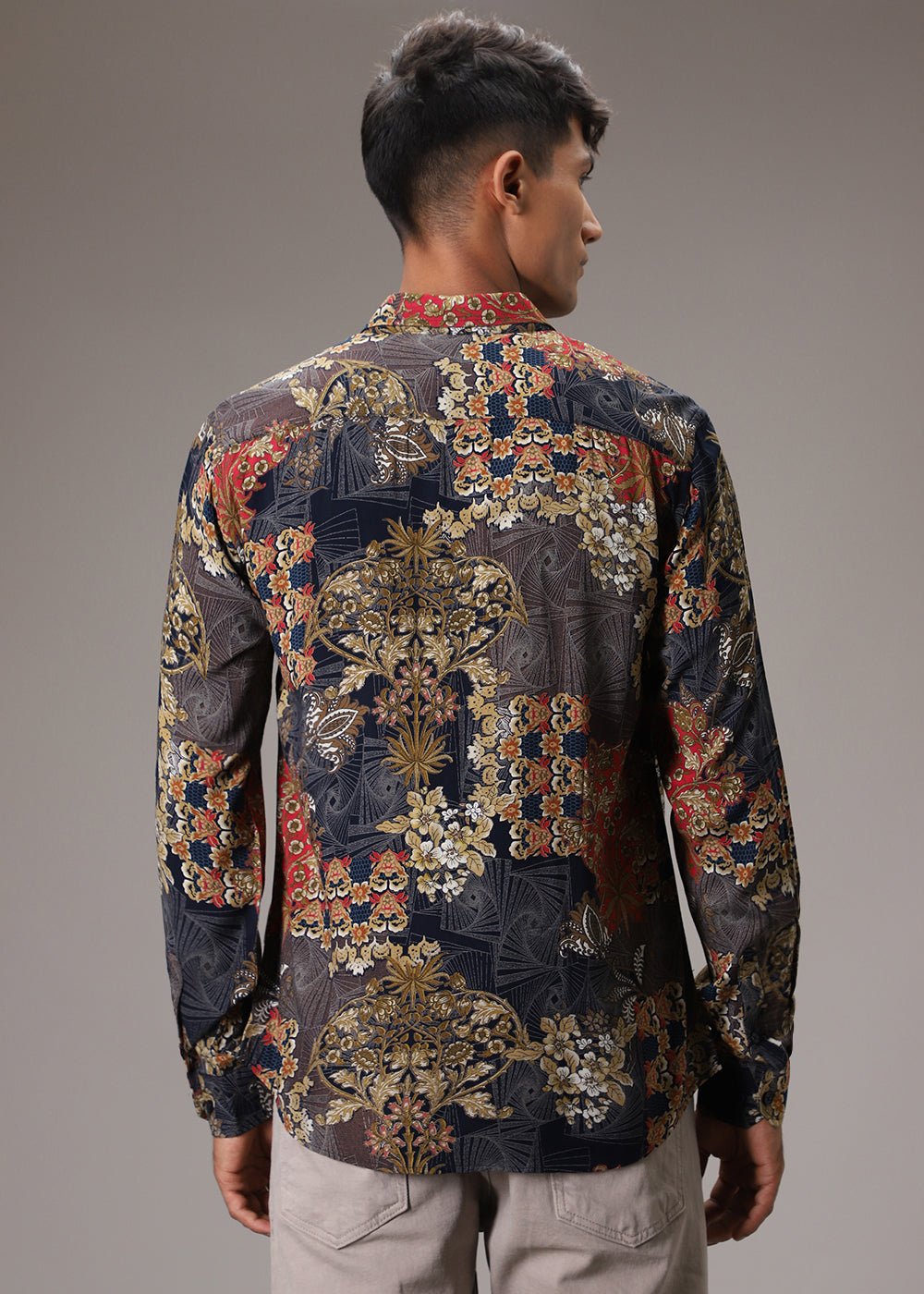 Floral Abstract Blue Feather Shirt