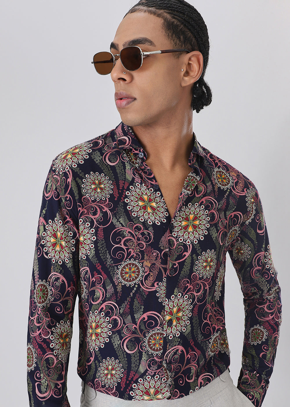 Floral Print Feather Shirt