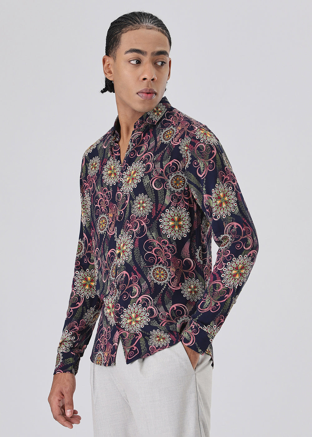 Floral Print Feather Shirt