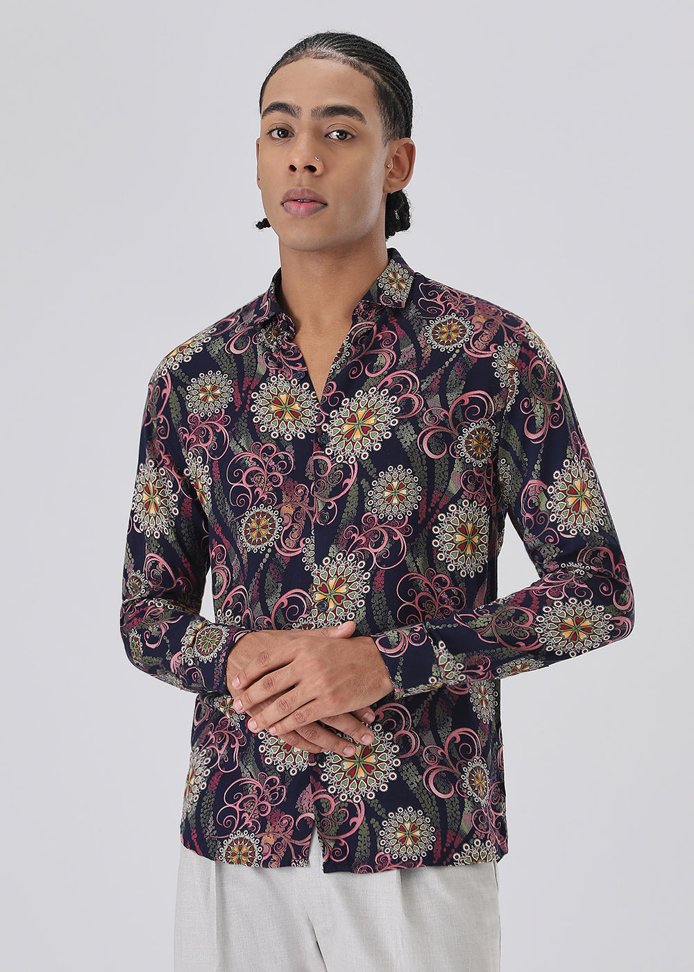 Floral Print Feather Shirt