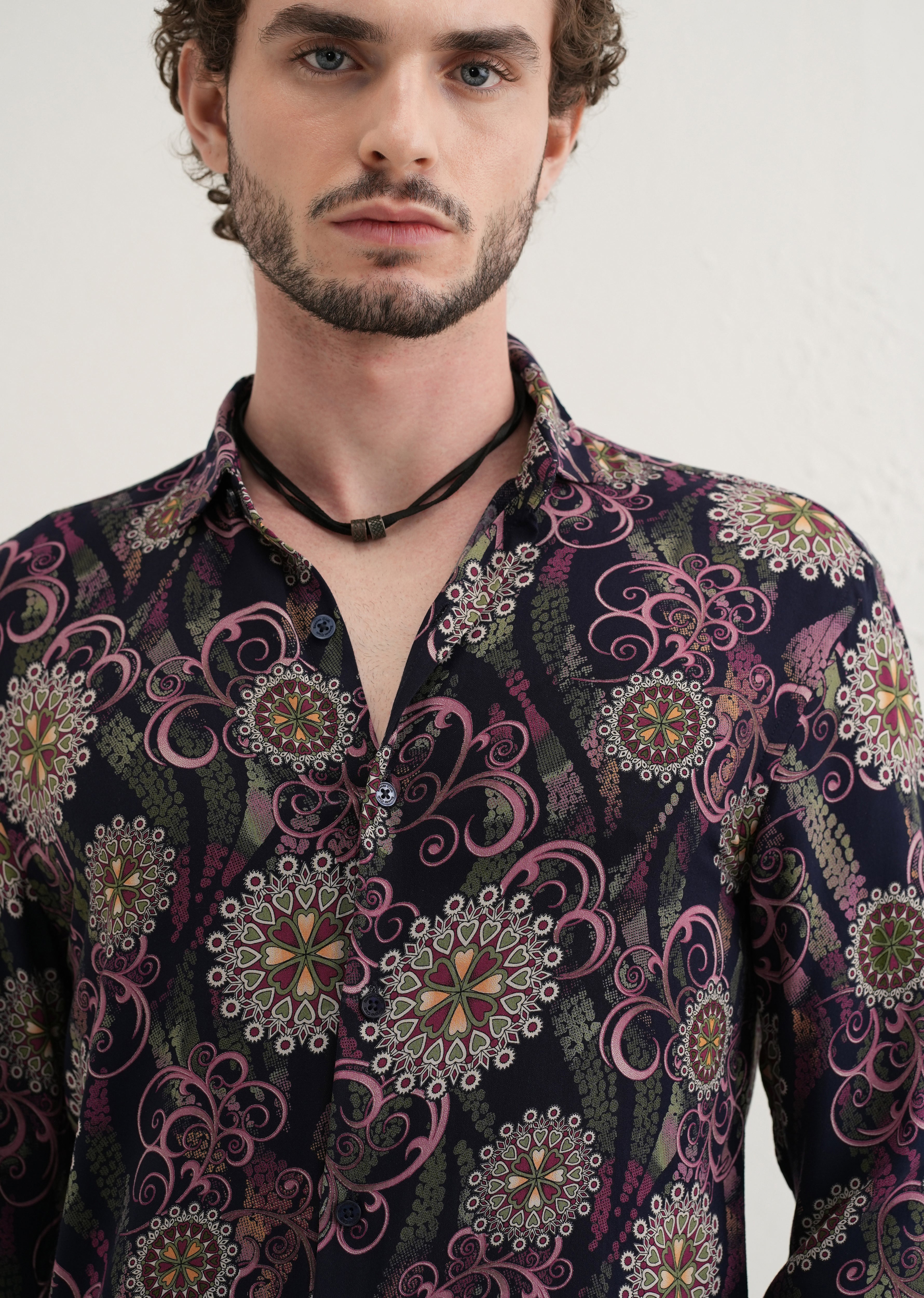 Floral Print Feather Shirt
