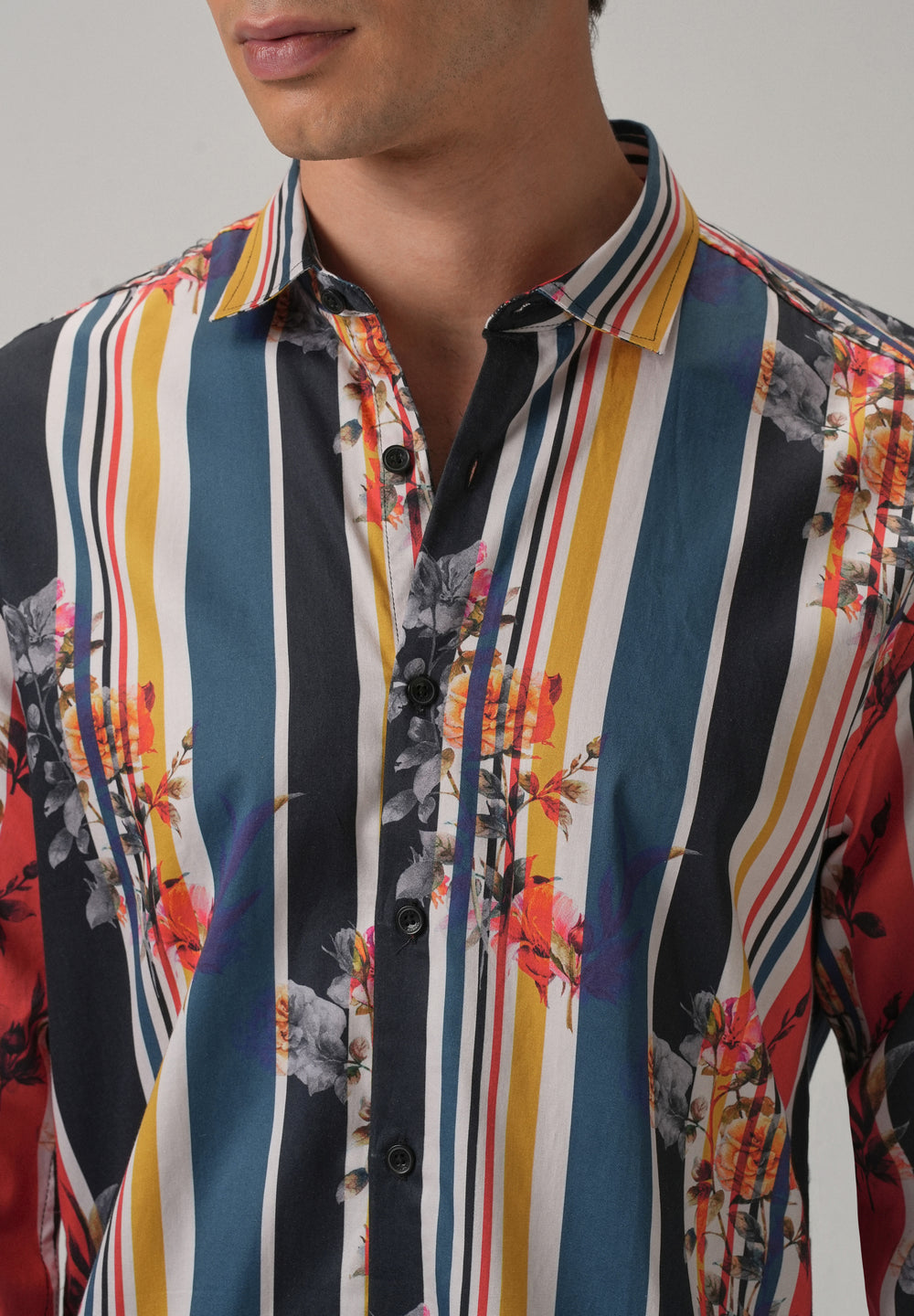 Floral Striped Printed Shirt