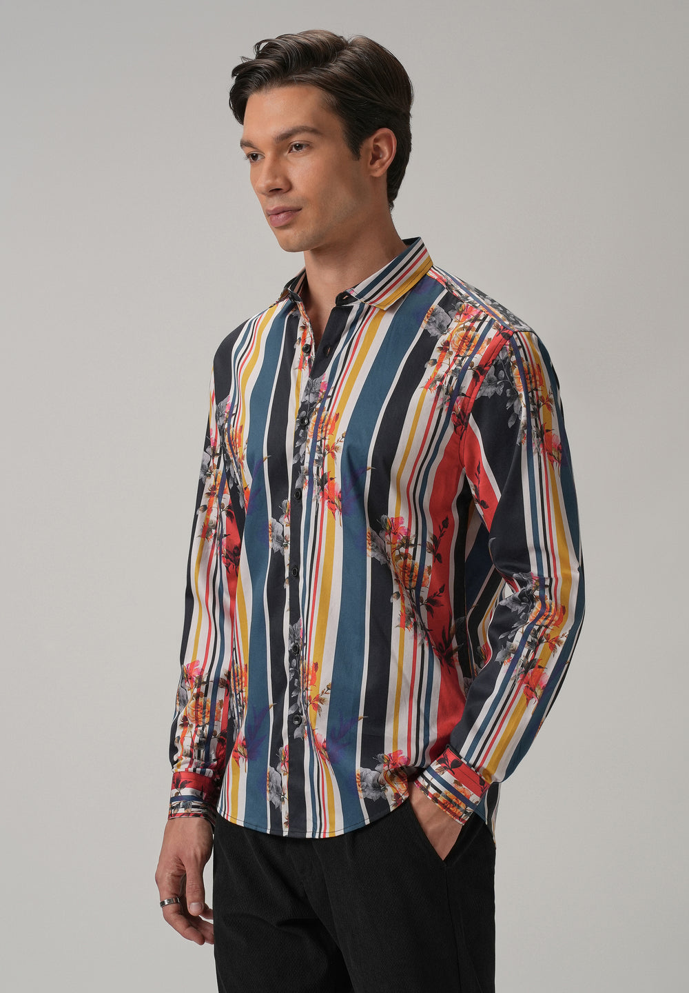 Floral Striped Printed Shirt