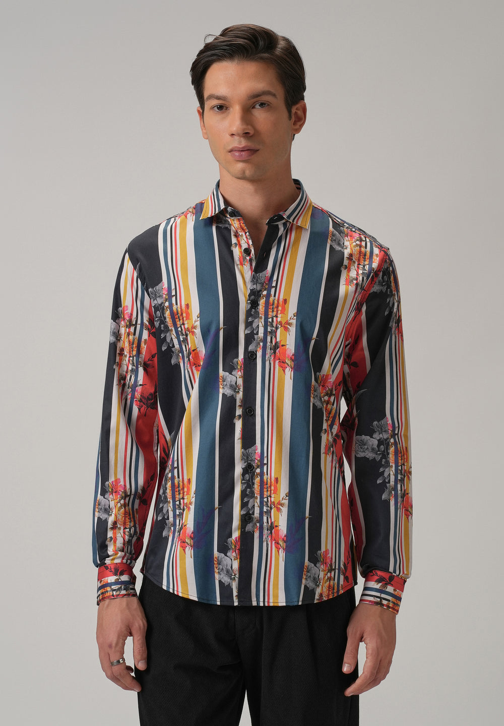 Floral Striped Printed Shirt