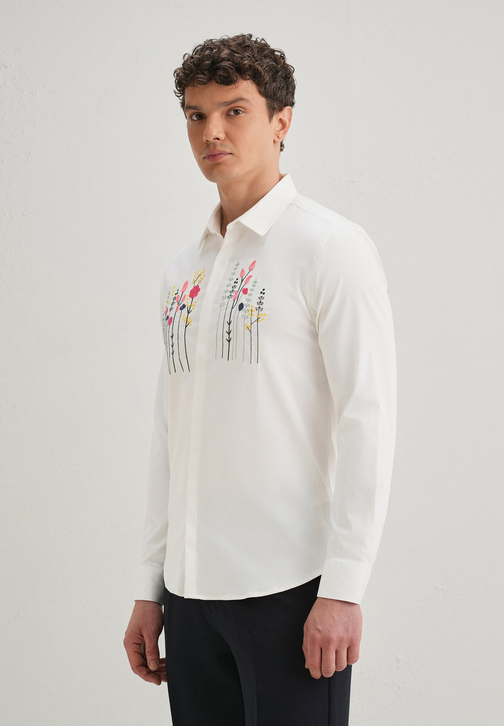Floral Artistry White Shirt
