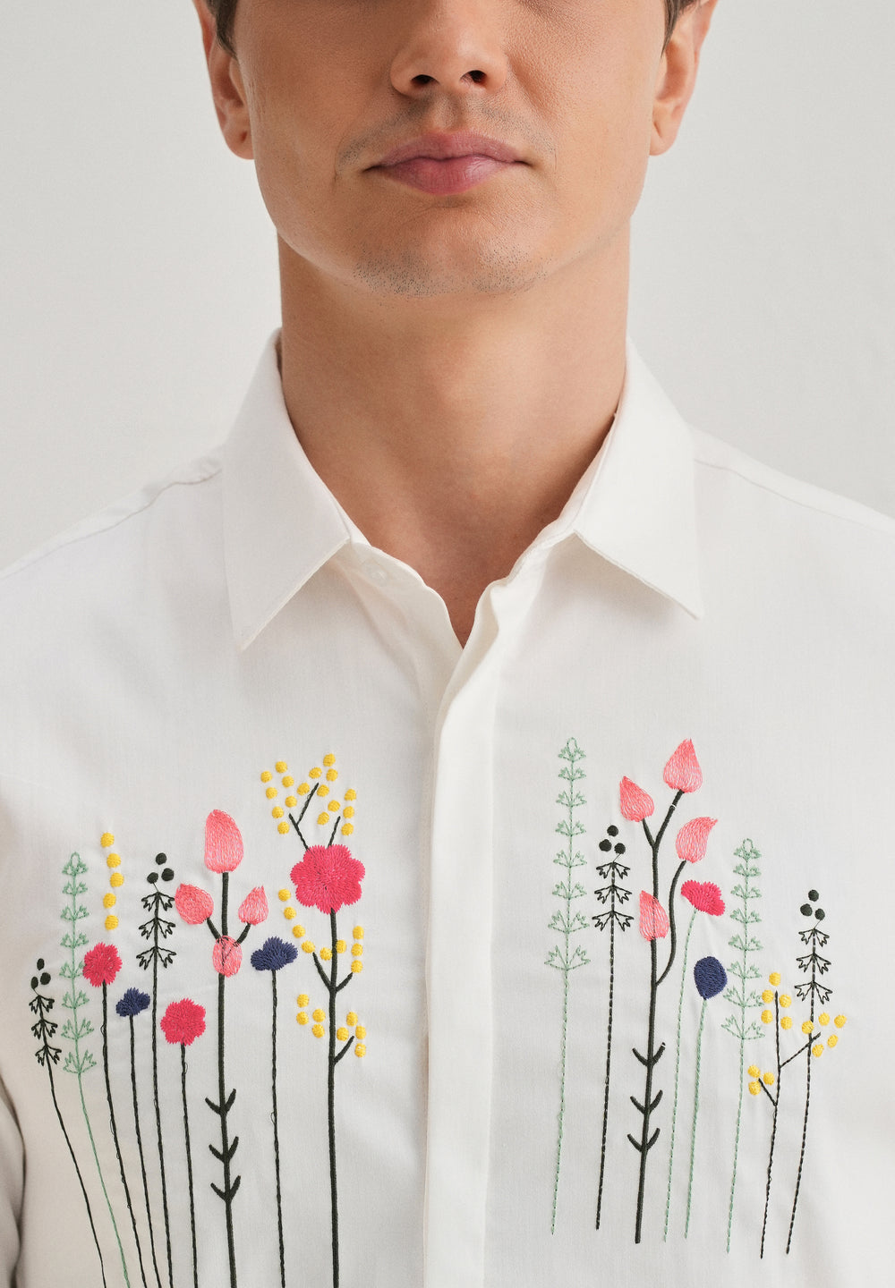 Floral Artistry White Shirt