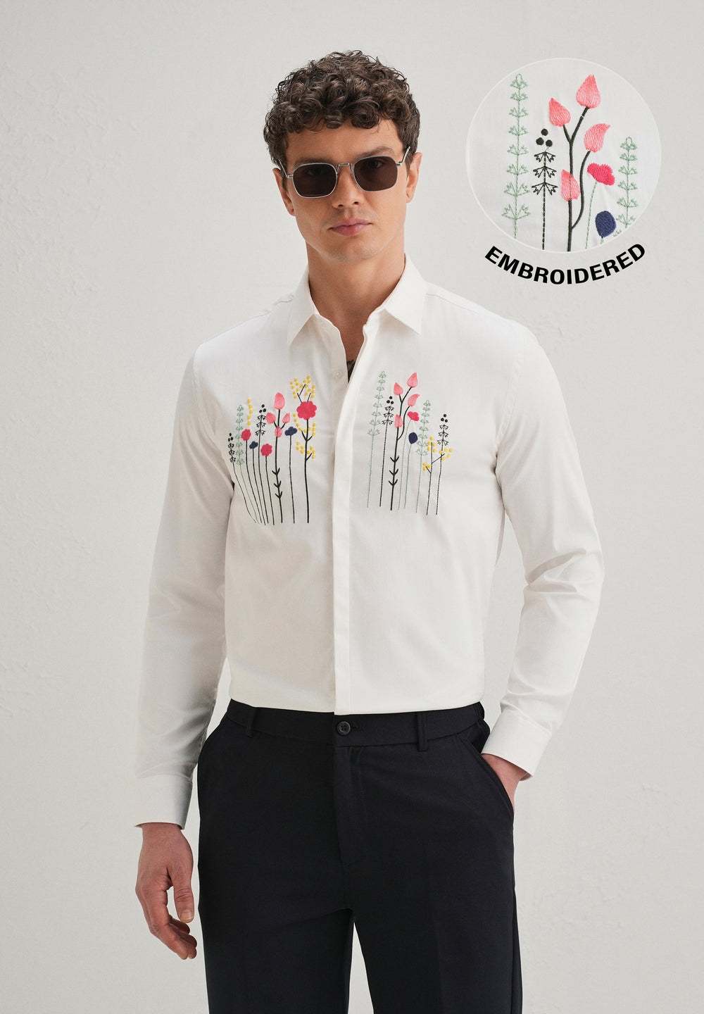 Floral Artistry White Shirt