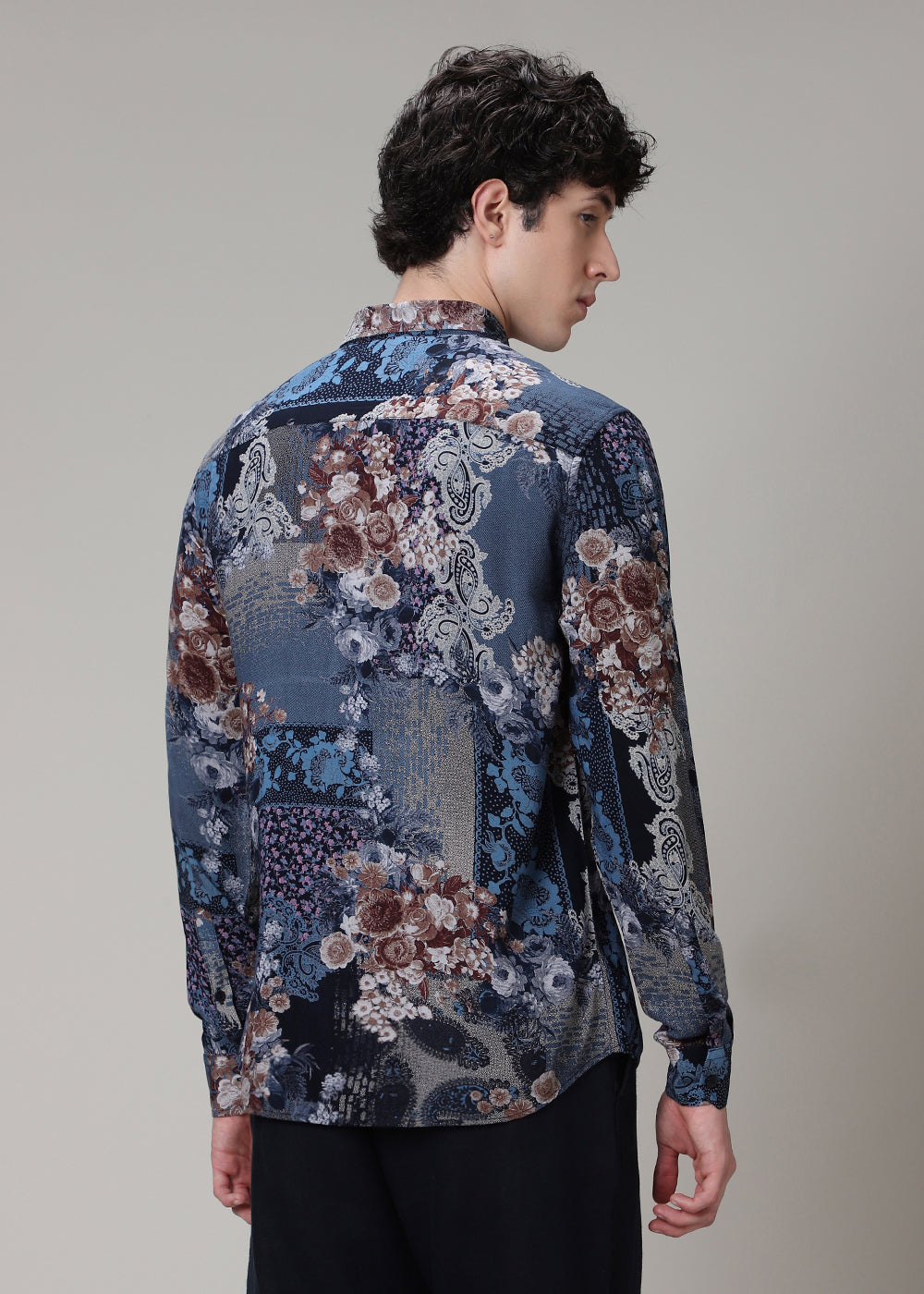 Florets Navy Blue Feather shirt