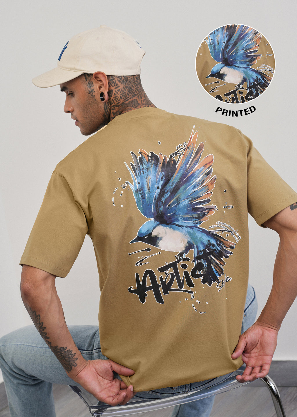 Fly High Mustard Beige T-shirt