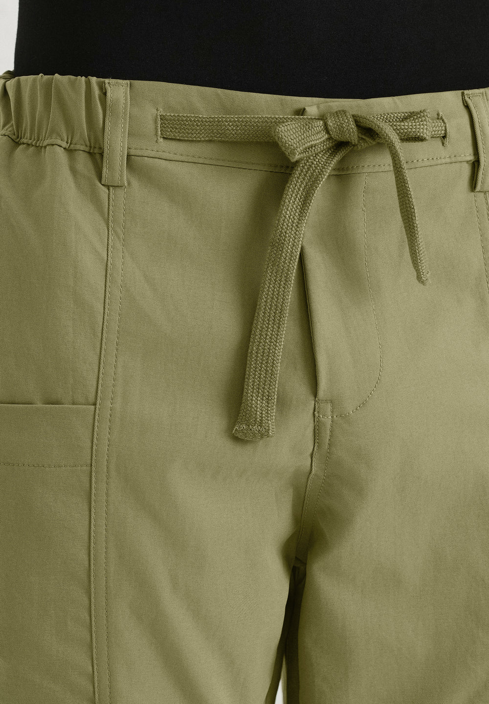 Forest Green Drawstring Panel Cargo