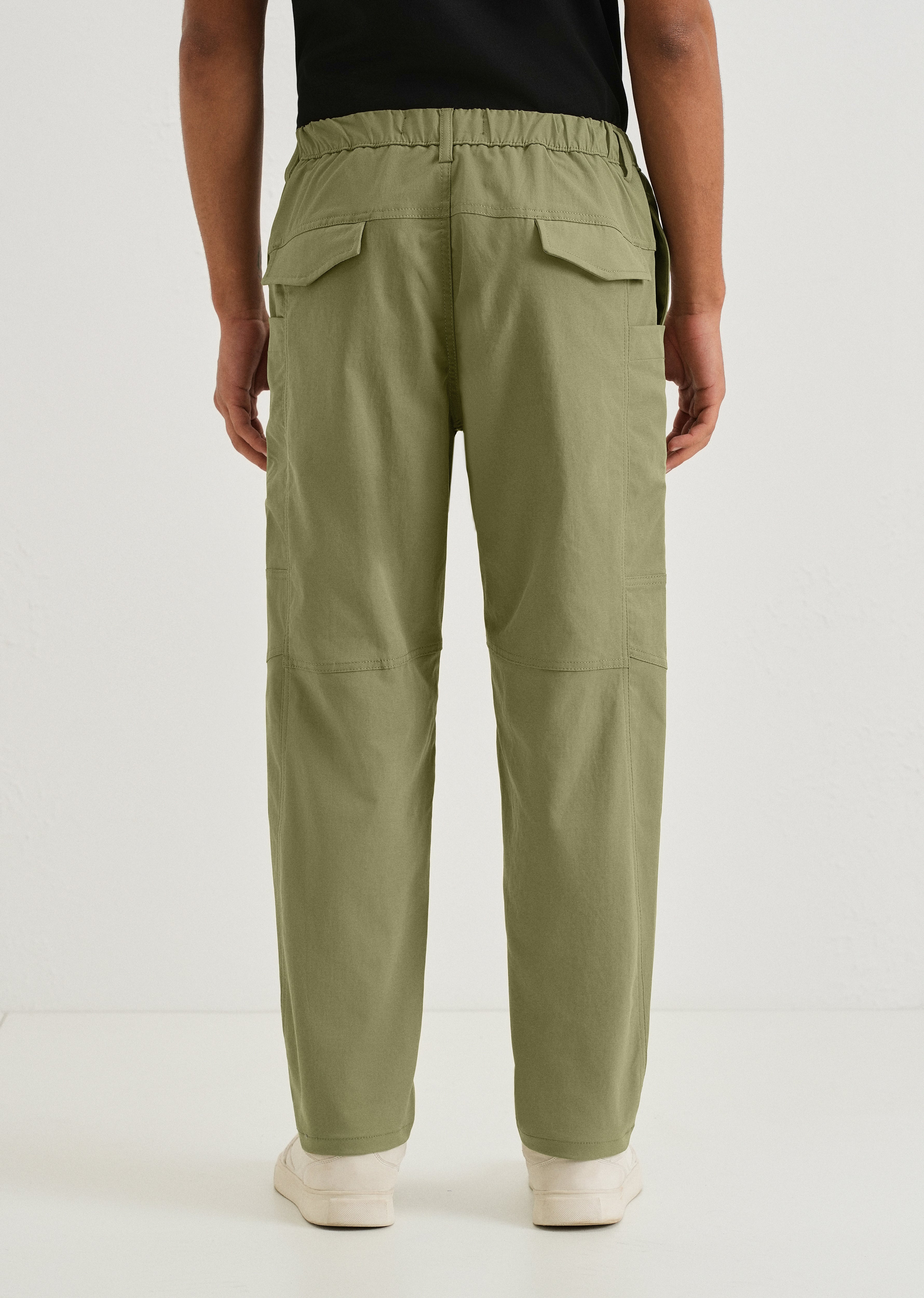 Forest Green Drawstring Panel Cargo