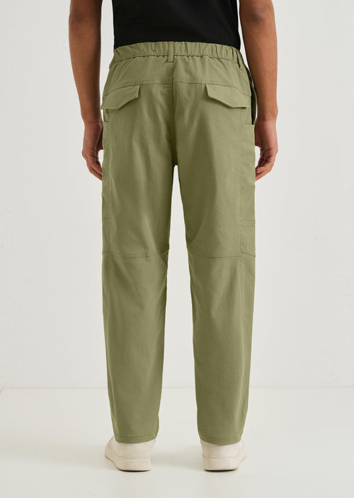 Forest Green Drawstring Panel Cargo