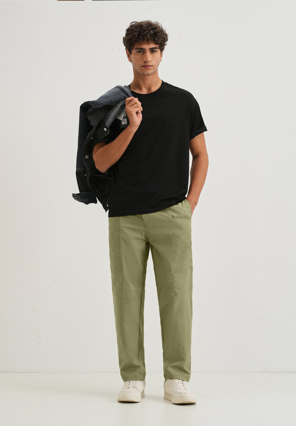 Forest Green Drawstring Panel Cargo