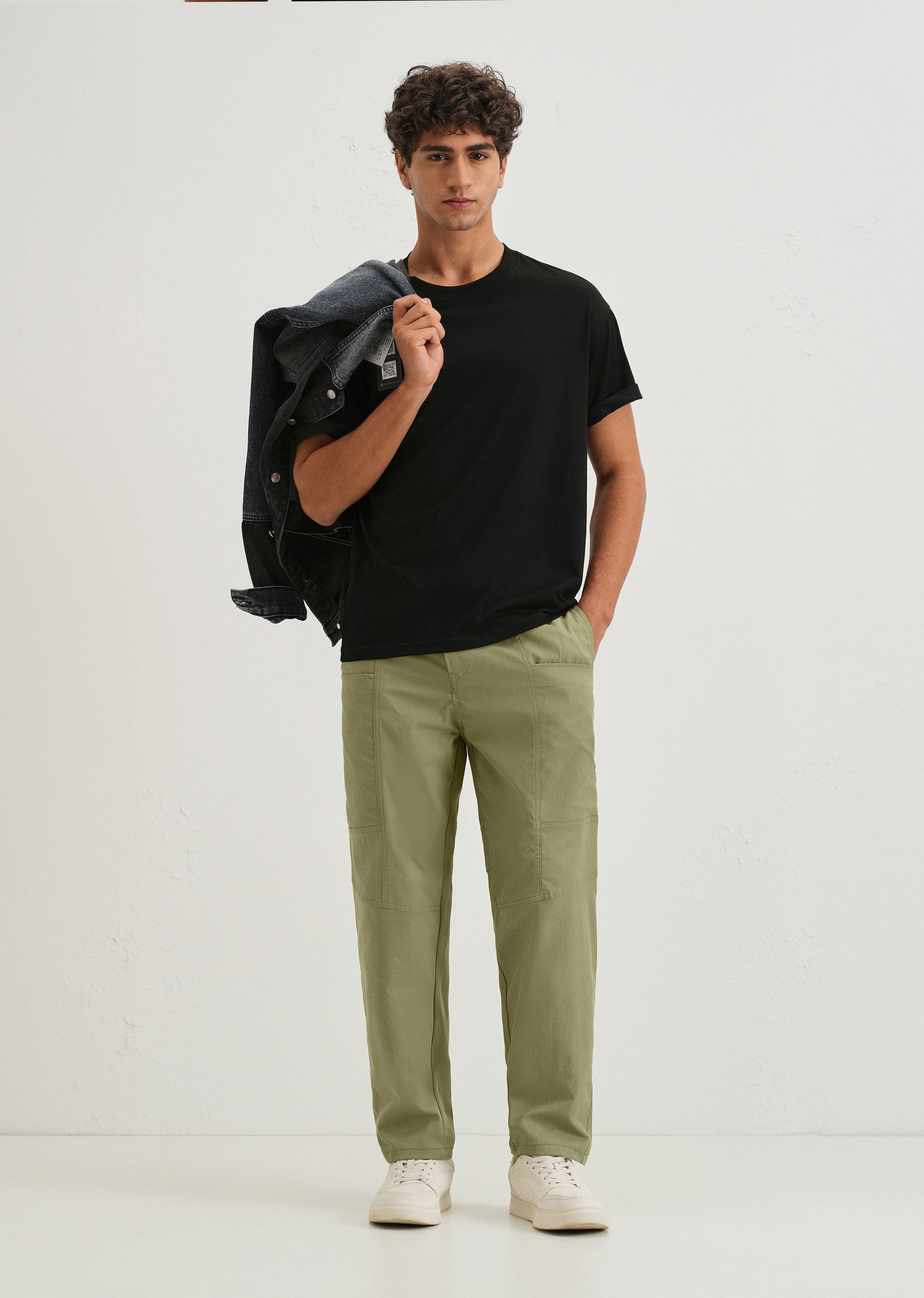 Forest Green Drawstring Panel Cargo