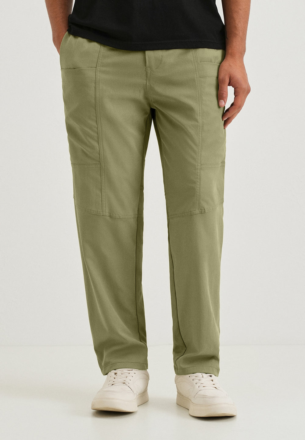 Forest Green Drawstring Panel Cargo Pant