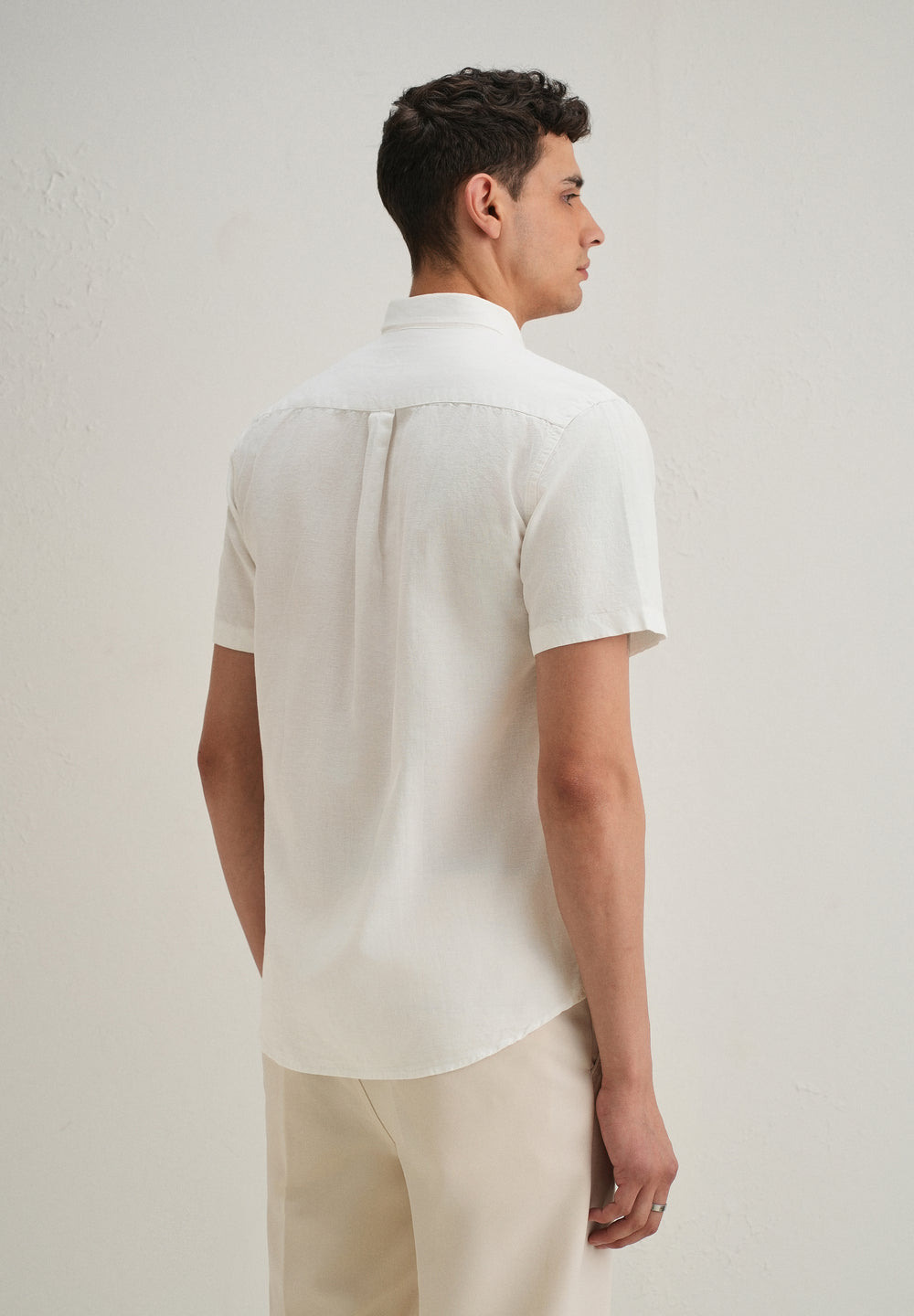 Frost White Cotton Linen Shirt