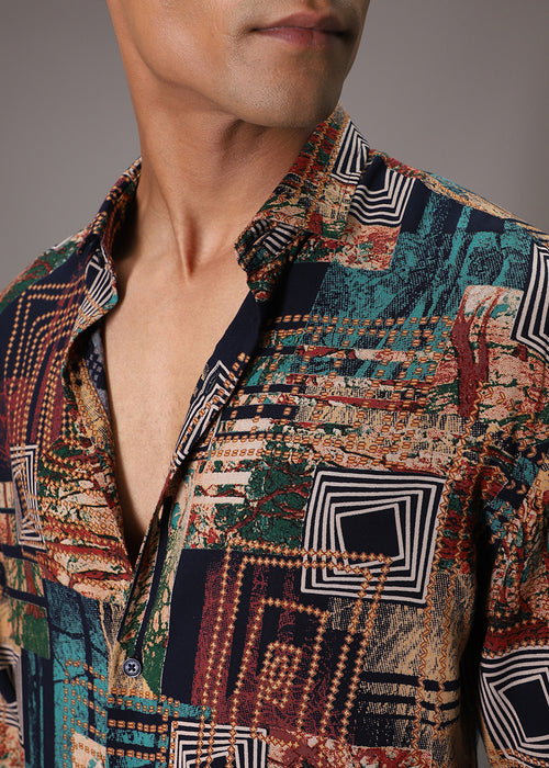 Fusion Hues Feather Shirt